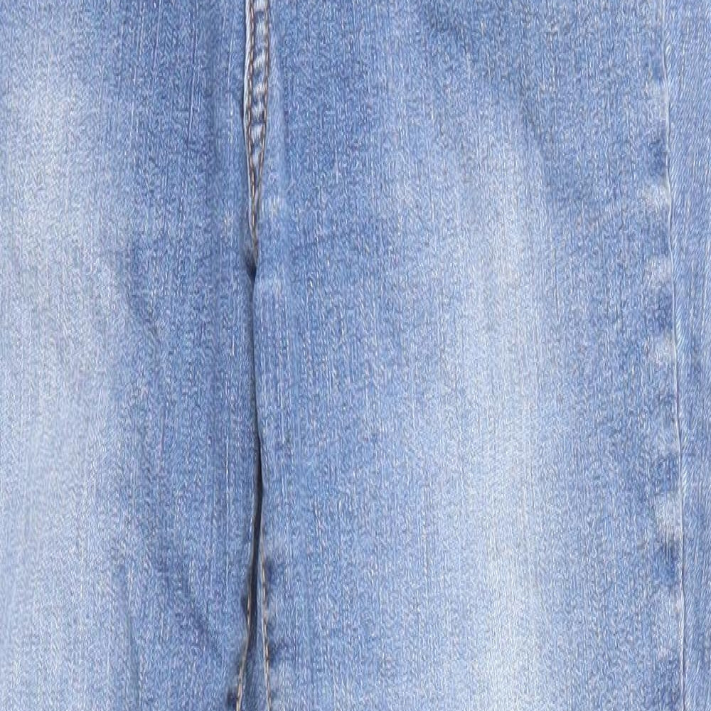 Maison Cinqcent Womens Blue Cotton Skinny Jeans Size 10 L27 in Regular Zip - Raw Hem