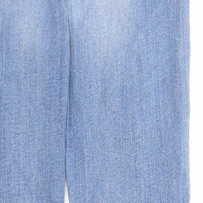 Maison Cinqcent Womens Blue Cotton Skinny Jeans Size 10 L27 in Regular Zip - Raw Hem