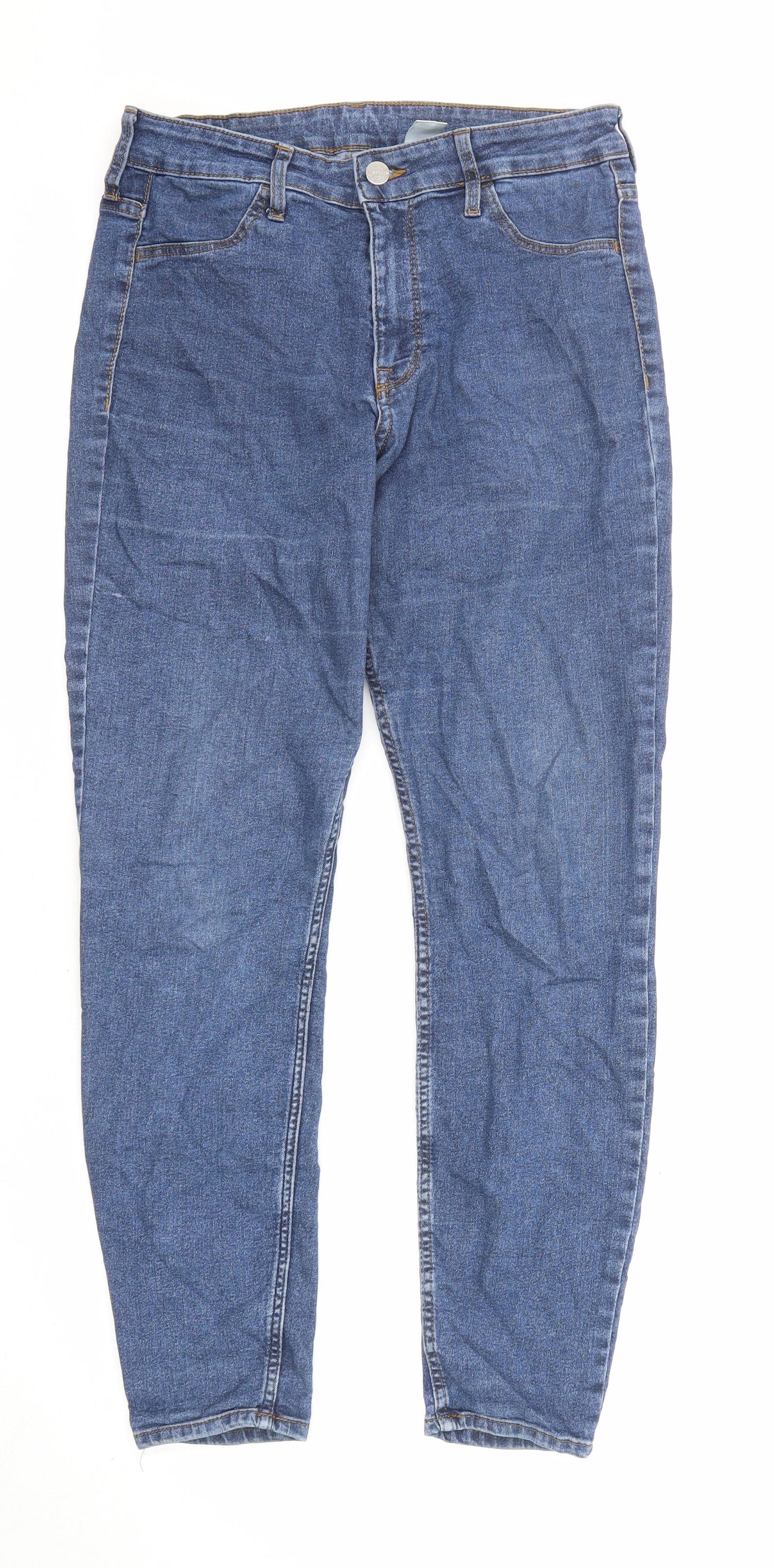Womens UK Size 27 in H&M Regular Fit Skinny Blue Jeans