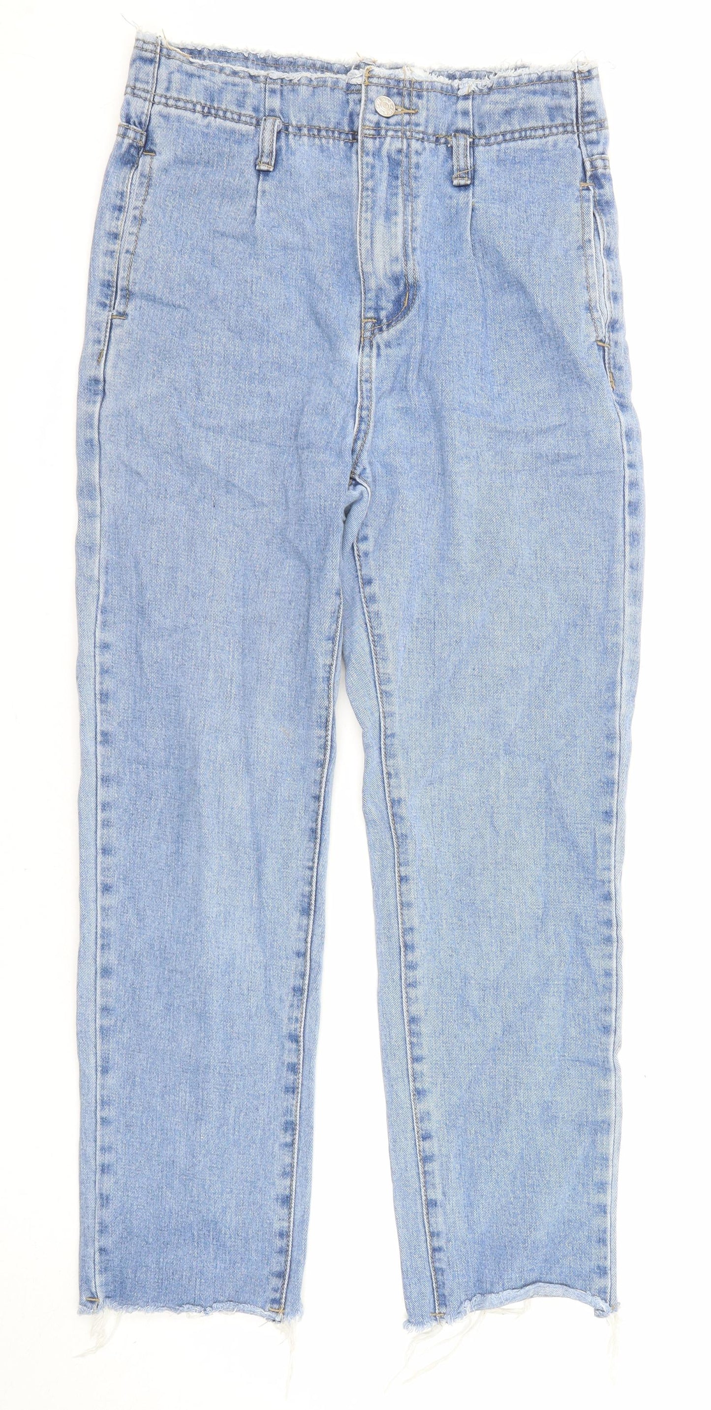 Womens UK Size 8 Momokrom Regular Fit Straight Blue Jeans