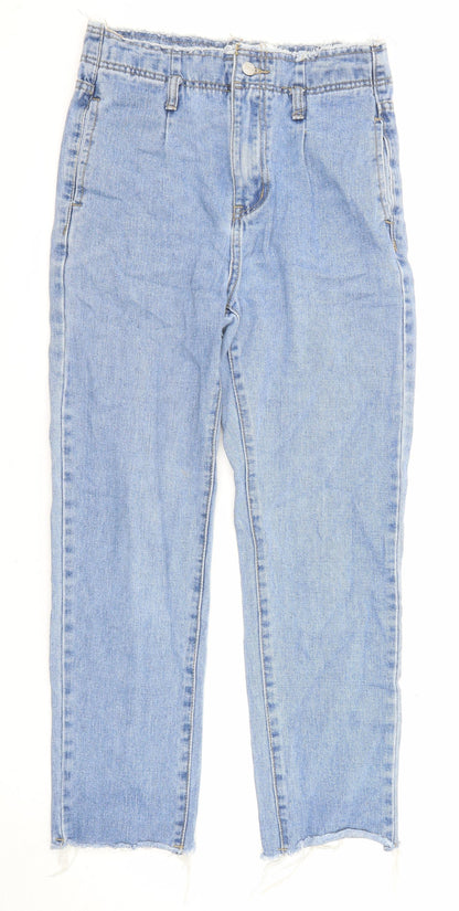 Womens UK Size 8 Momokrom Regular Fit Straight Blue Jeans