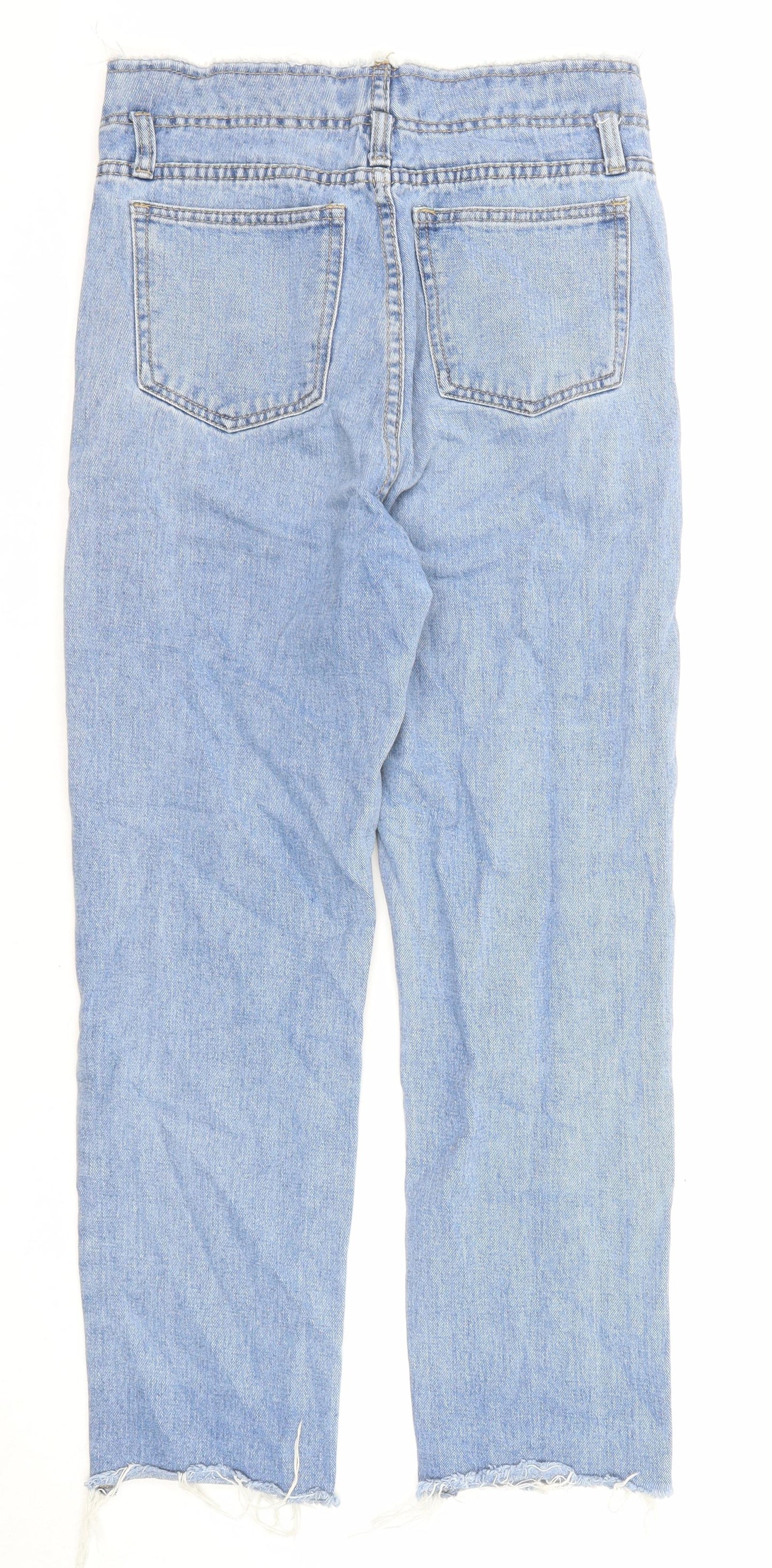 Womens UK Size 8 Momokrom Regular Fit Straight Blue Jeans