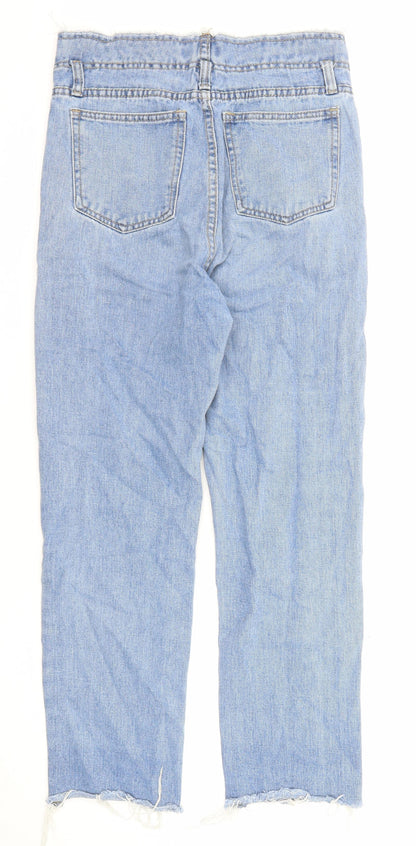 Womens UK Size 8 Momokrom Regular Fit Straight Blue Jeans