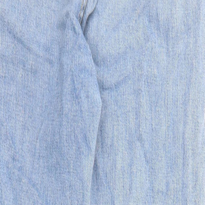 Womens UK Size 8 Momokrom Regular Fit Straight Blue Jeans