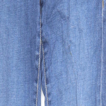 Topshop Womens Blue Cotton Skinny Jeans Size 28 in L32 in Regular Zip