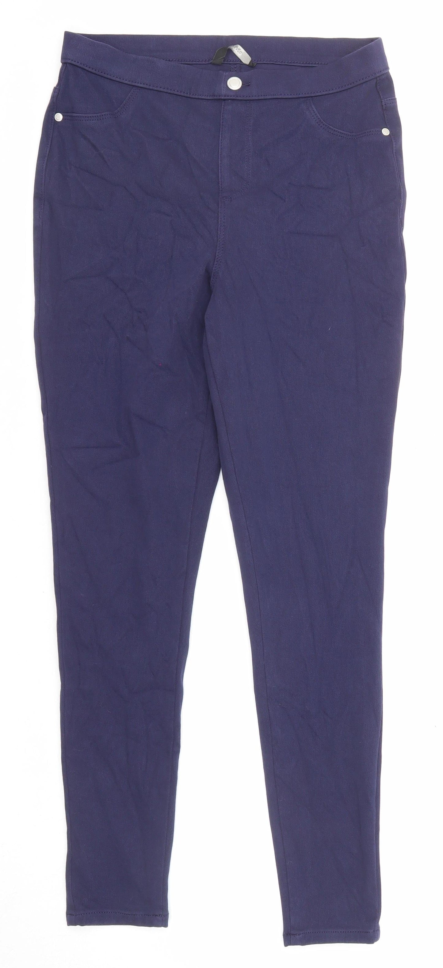 George Womens Blue Cotton Skinny Jeans Size 10 L26 in Regular