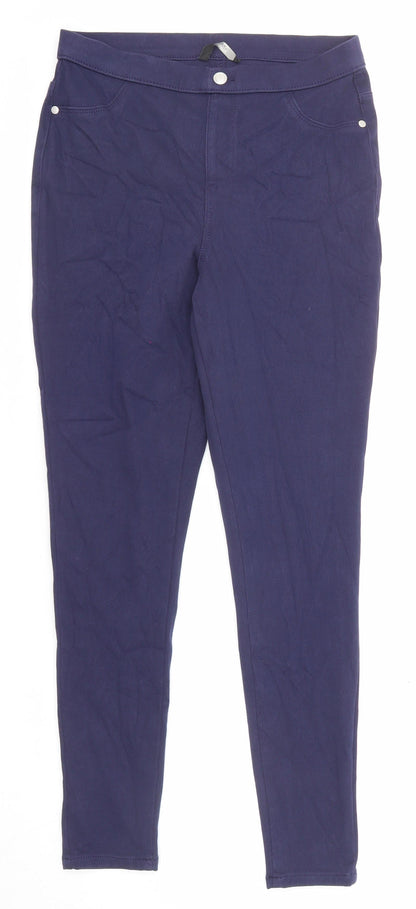 George Womens Blue Cotton Skinny Jeans Size 10 L26 in Regular