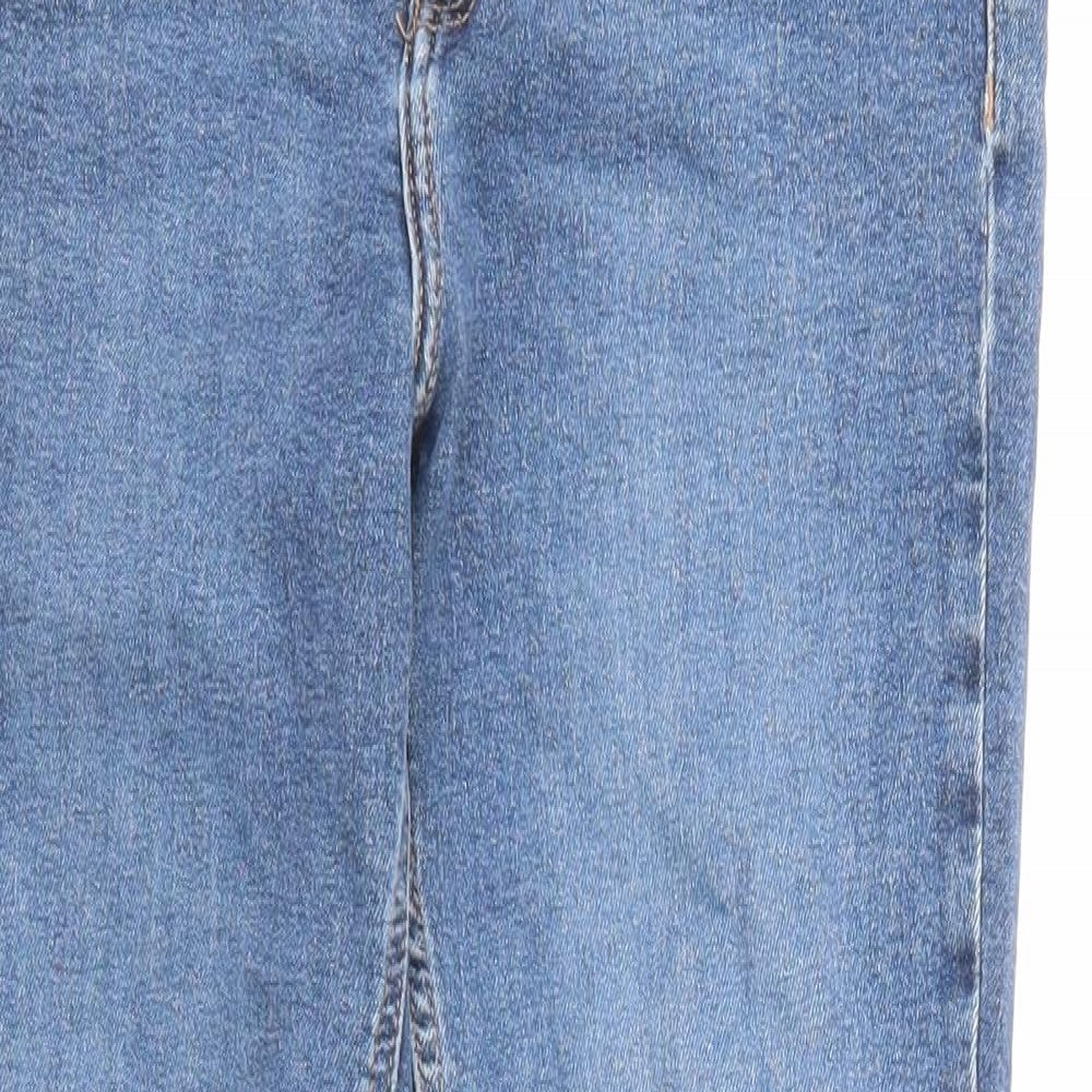 Topshop Womens Blue Cotton Straight Jeans Size 28 in L30 in Regular Zip