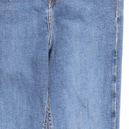 Topshop Womens Blue Cotton Straight Jeans Size 28 in L30 in Regular Zip