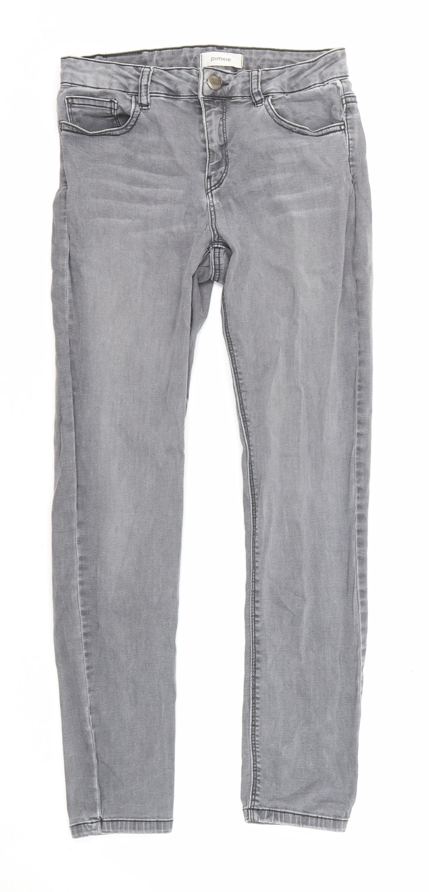 Womens UK Size 8 Pimkie Regular Fit Skinny Grey Jeans