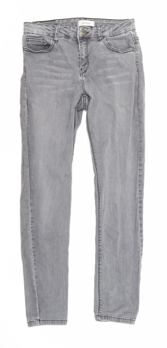 Womens UK Size 8 Pimkie Regular Fit Skinny Grey Jeans