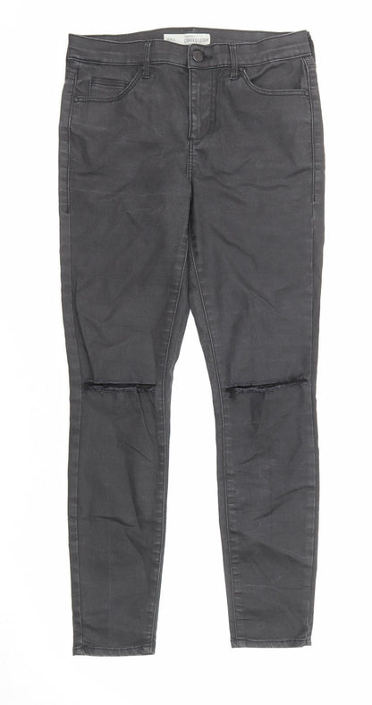 Topshop Womens Black Cotton Skinny Jeans Size 28 in L30 in Regular Zip