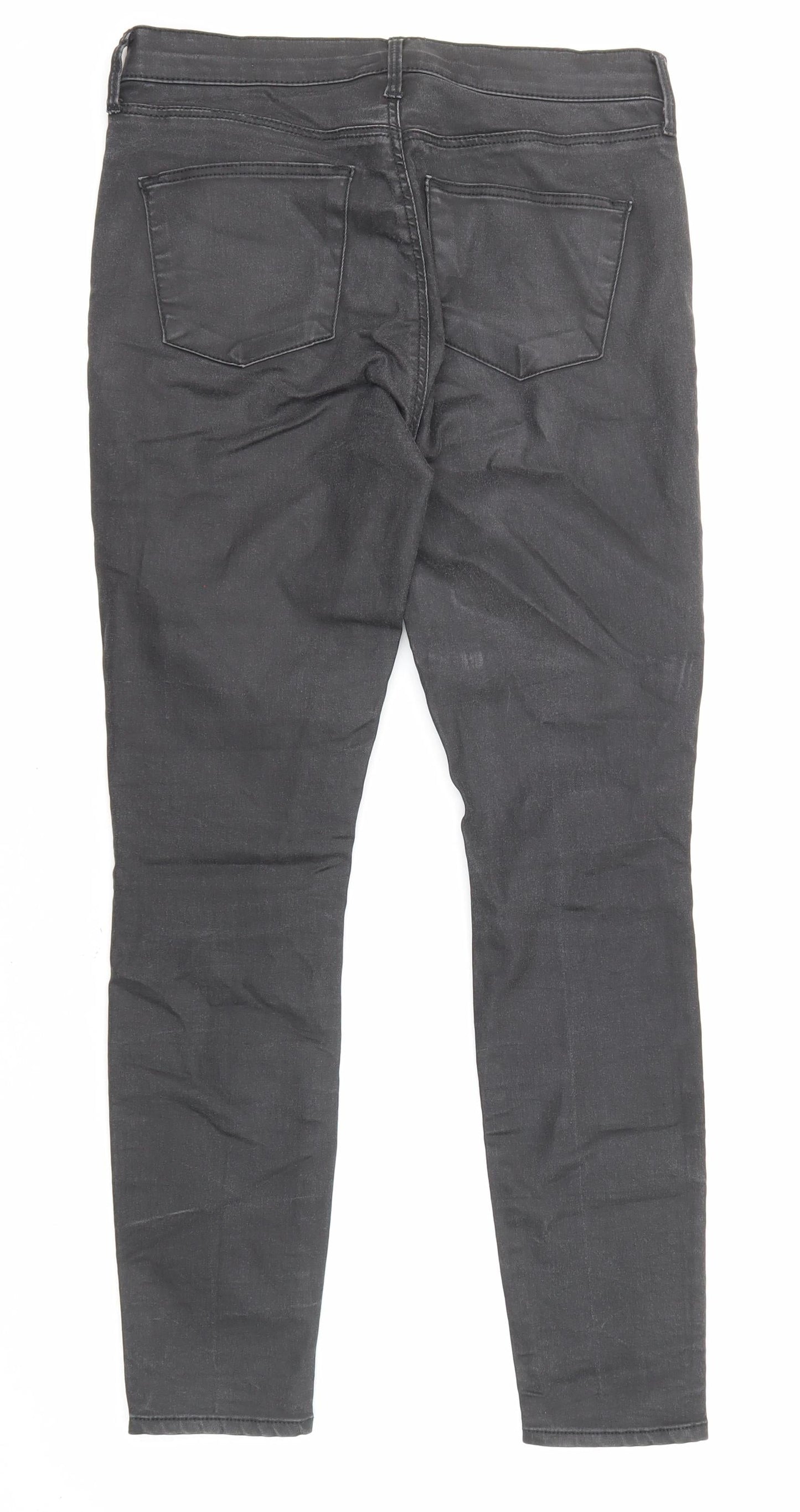 Topshop Womens Black Cotton Skinny Jeans Size 28 in L30 in Regular Zip