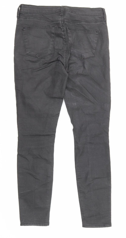 Topshop Womens Black Cotton Skinny Jeans Size 28 in L30 in Regular Zip