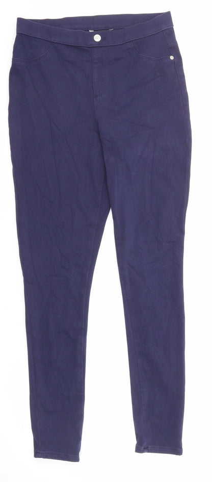 George Womens Blue Cotton Skinny Jeans Size 10 L28 in Regular