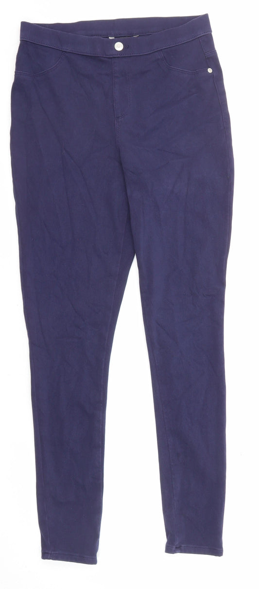 George Womens Blue Cotton Skinny Jeans Size 10 L28 in Regular