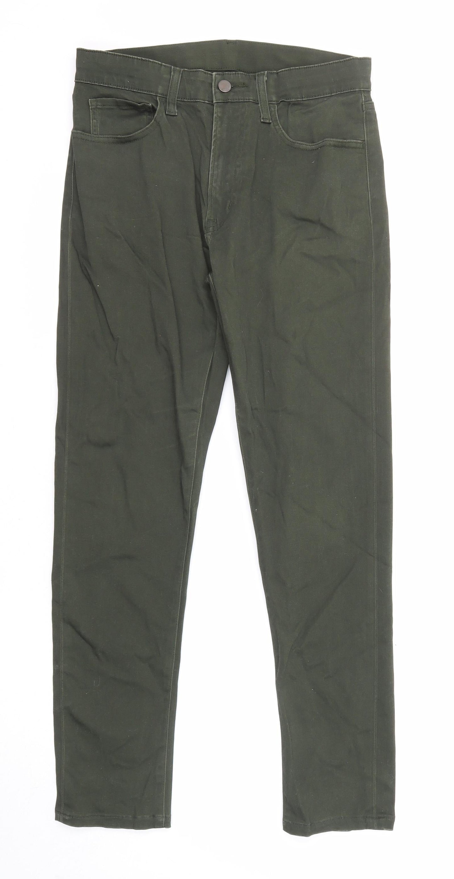 Uniqlo Womens Grey Cotton Straight Jeans Size 27 in L27 in Regular Zip