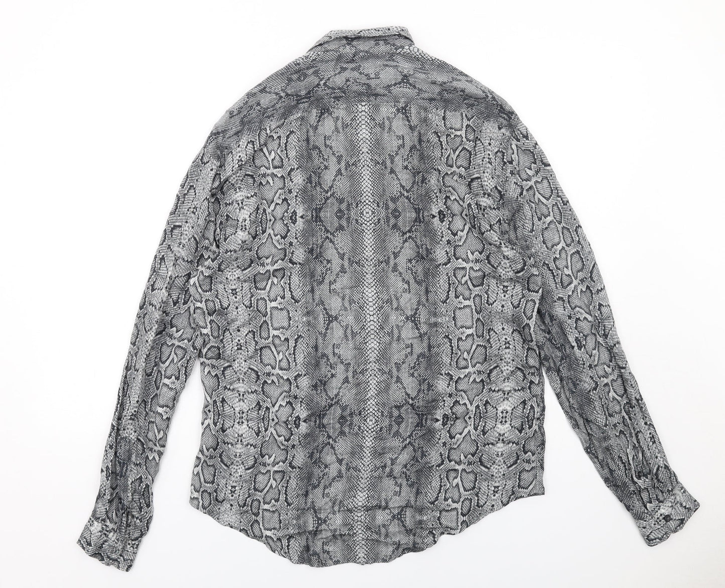 Womens UK Size M Zara Grey Basic Button-Up
