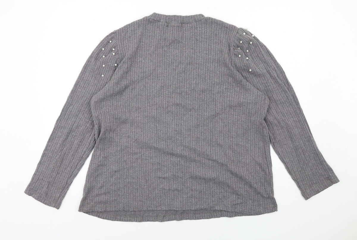 Womens UK Size 20 Design History Grey Pullover Jumper