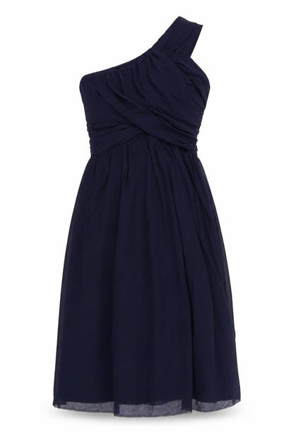 ASOS Womens Blue Polyester Fit & Flare Size 10 One Shoulder Zip