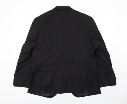 Marks and Spencer Mens Black Polyester Tuxedo Suit Jacket Size 44 Regular