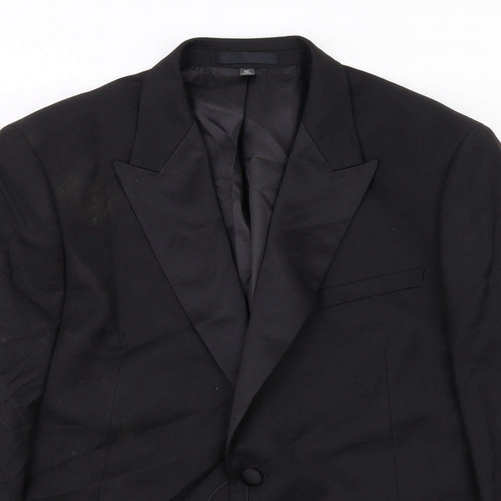 Marks and Spencer Mens Black Polyester Tuxedo Suit Jacket Size 44 Regular