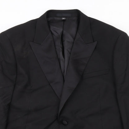 Marks and Spencer Mens Black Polyester Tuxedo Suit Jacket Size 44 Regular