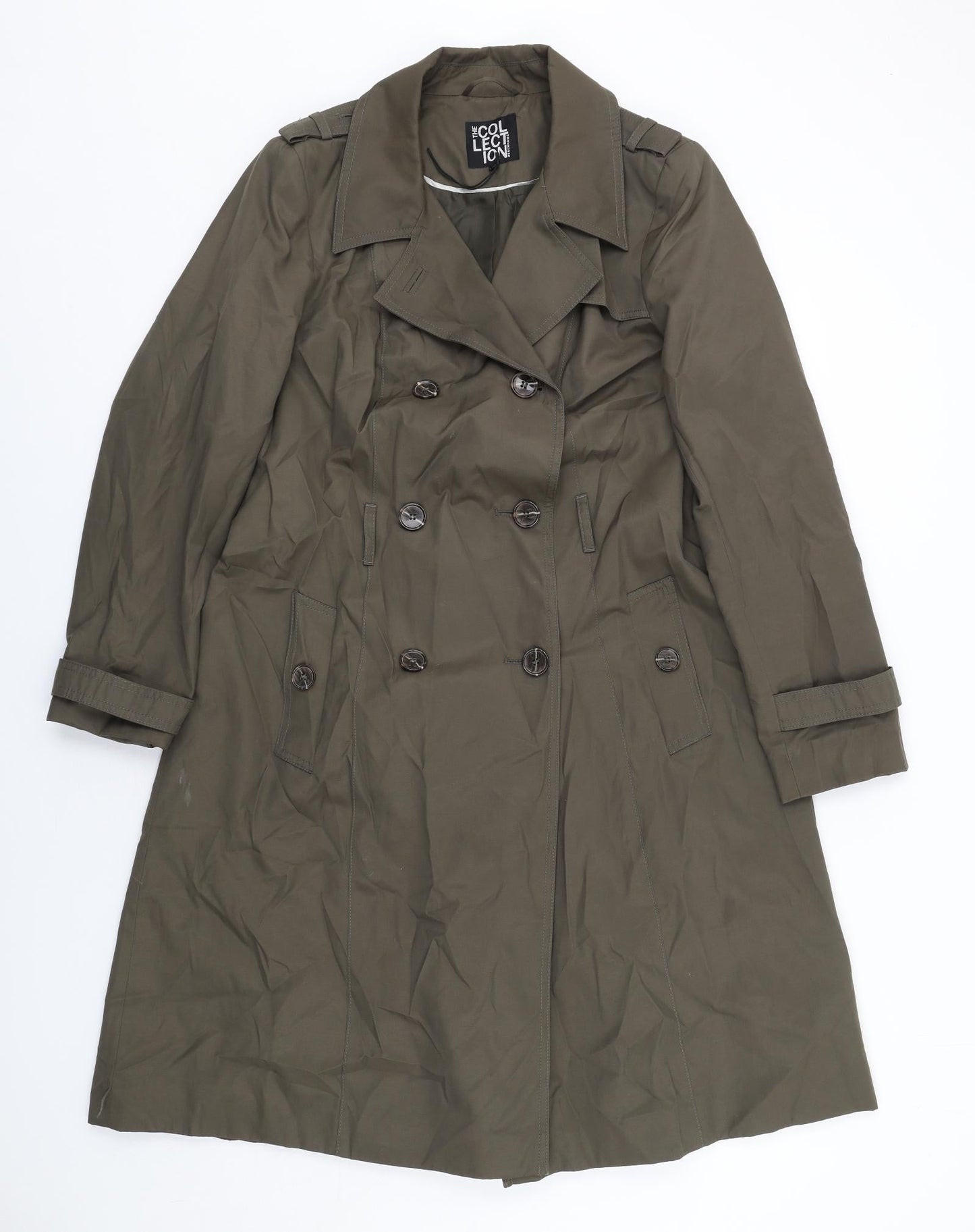 Womens UK Size 14 Debenhams Green Overcoat