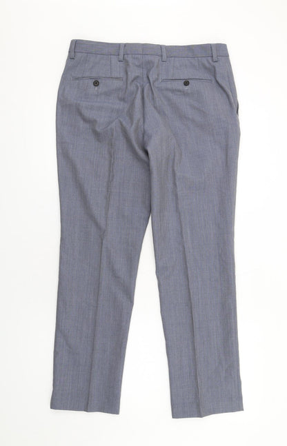 Womens UK Size 34 NEXT Regular Fit Dress Pants Blue Trousers