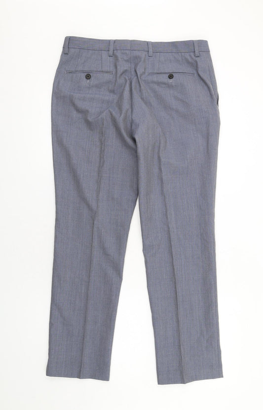 Womens UK Size 34 NEXT Regular Fit Dress Pants Blue Trousers