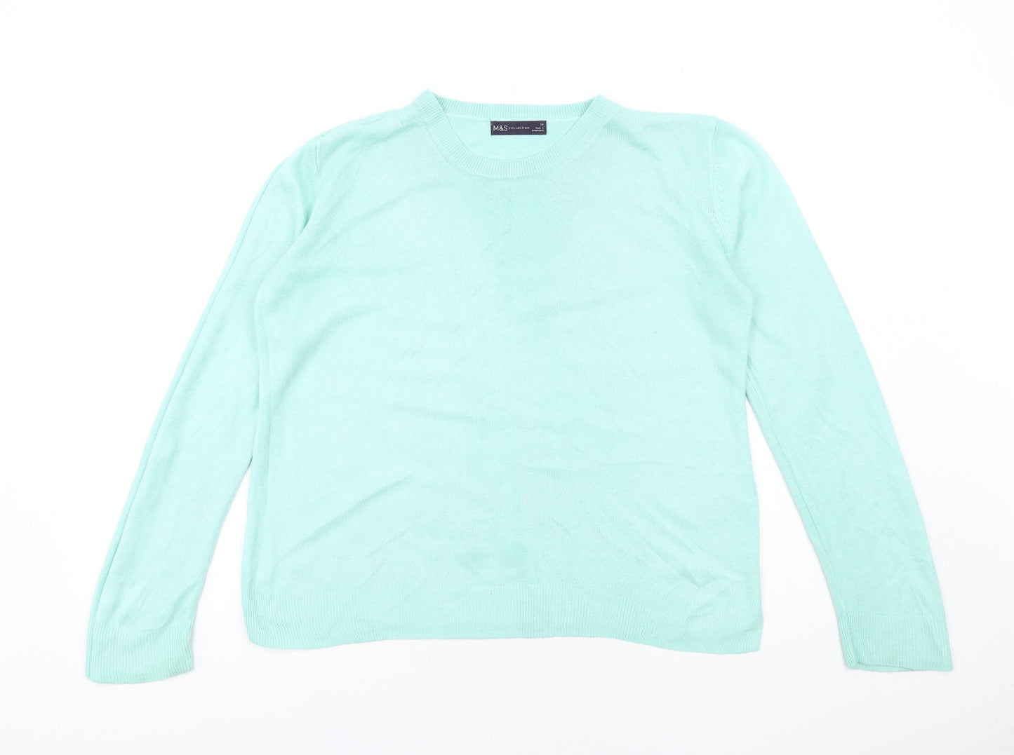 Womens UK Size 14 Marks and Spencer Green Pullover Jumper