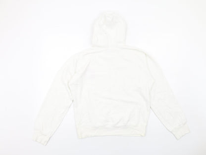 Chilli Pepper Womens White Cotton Pullover Hoodie Size M Pullover