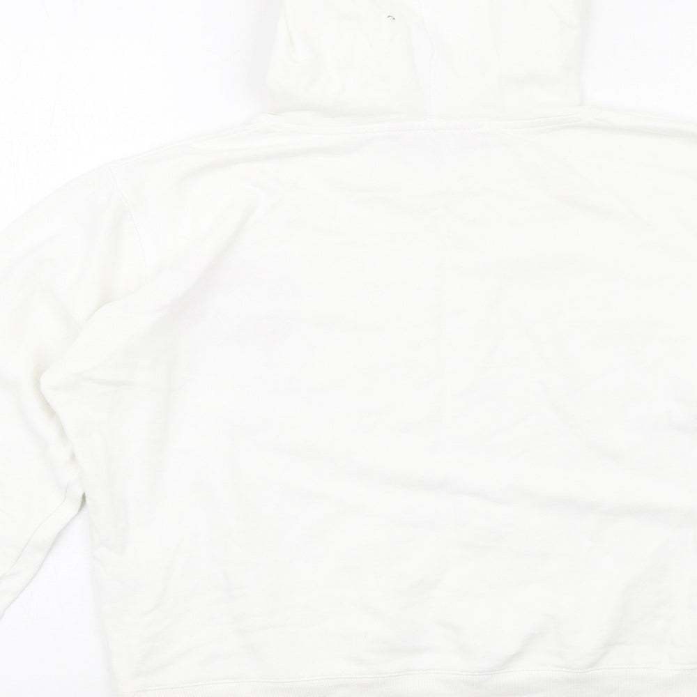 Chilli Pepper Womens White Cotton Pullover Hoodie Size M Pullover