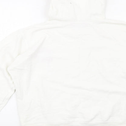 Chilli Pepper Womens White Cotton Pullover Hoodie Size M Pullover