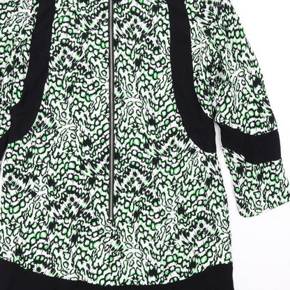 French Connection Womens Multicoloured Geometric Viscose A-Line Size 10 Boat Neck Zip