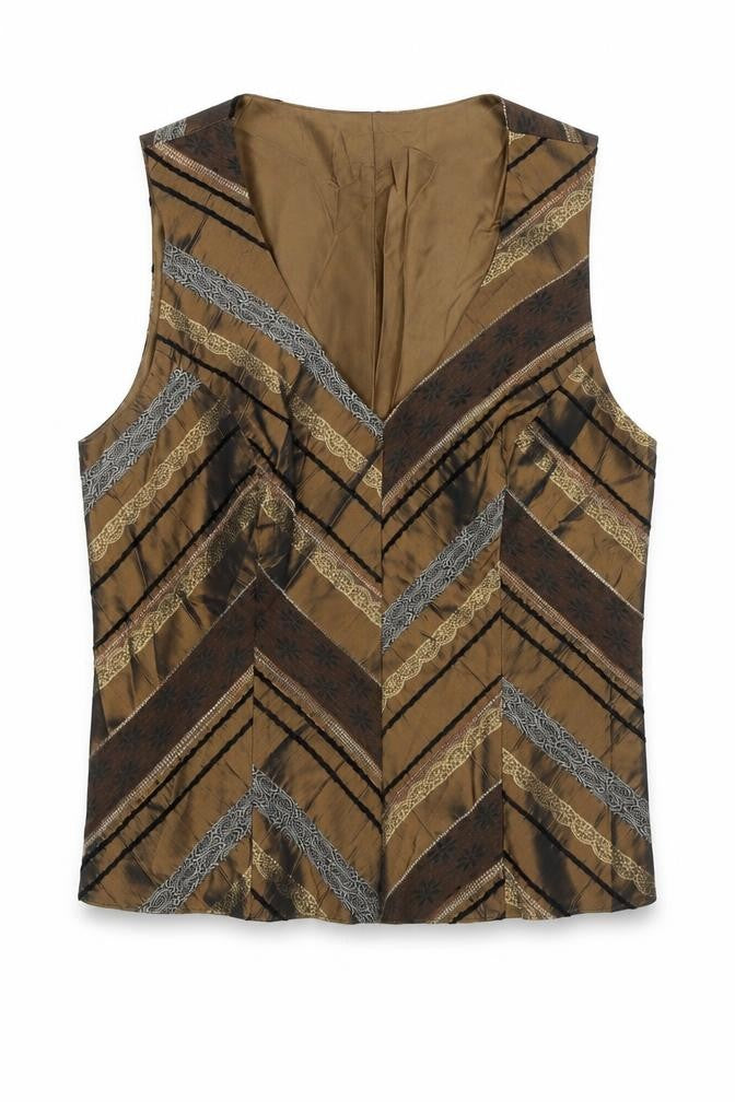 Womens UK Size 12 Alex & Co Brown Basic Blouse