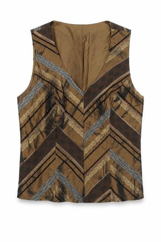 Womens UK Size 12 Alex & Co Brown Basic Blouse