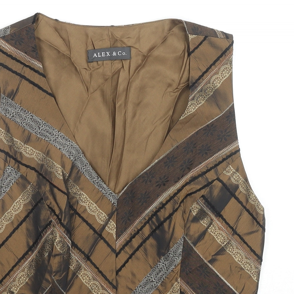 Womens UK Size 12 Alex & Co Brown Basic Blouse