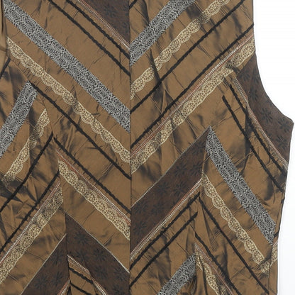 Womens UK Size 12 Alex & Co Brown Basic Blouse