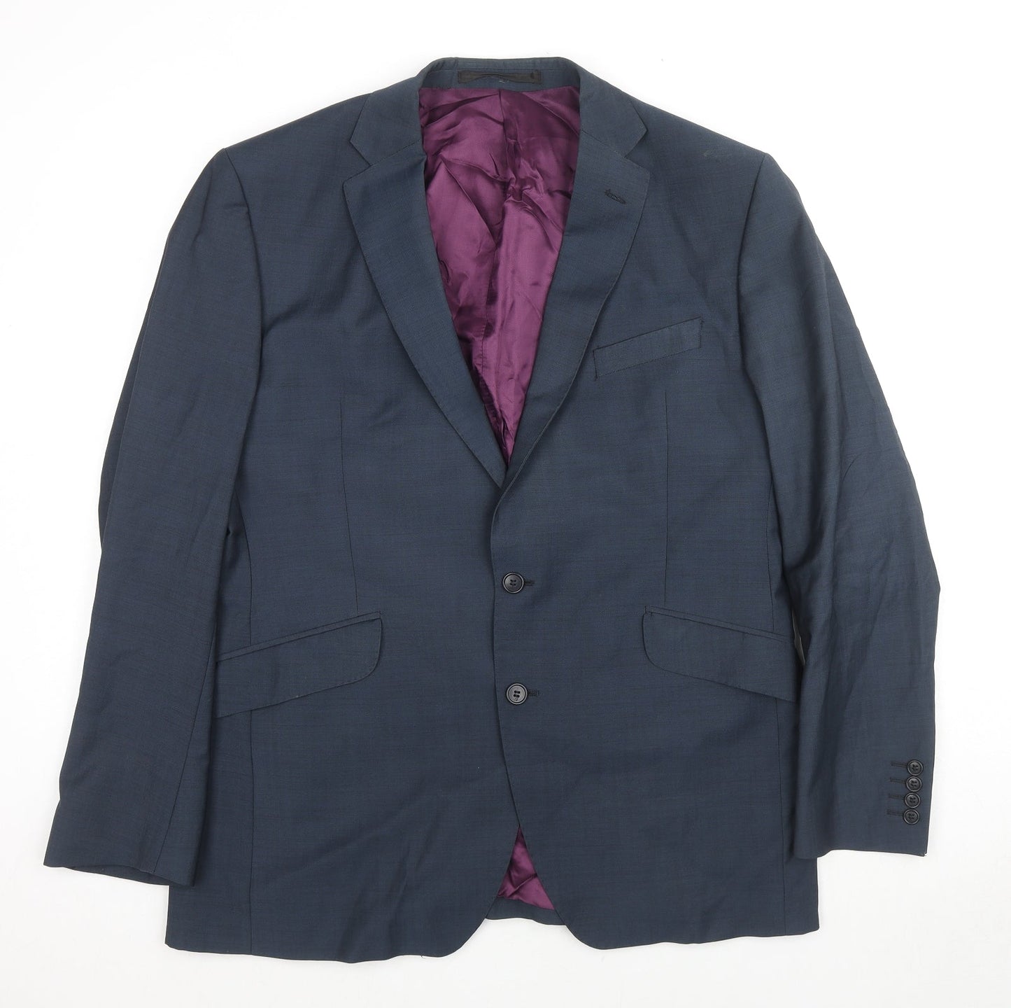 Autograph Mens Blue Wool Jacket Suit Jacket Size 44 Regular