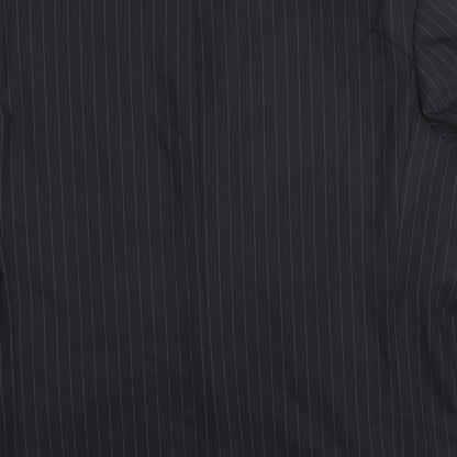 Smithy Mens Black Striped Wool Jacket Suit Jacket Size 48 Regular