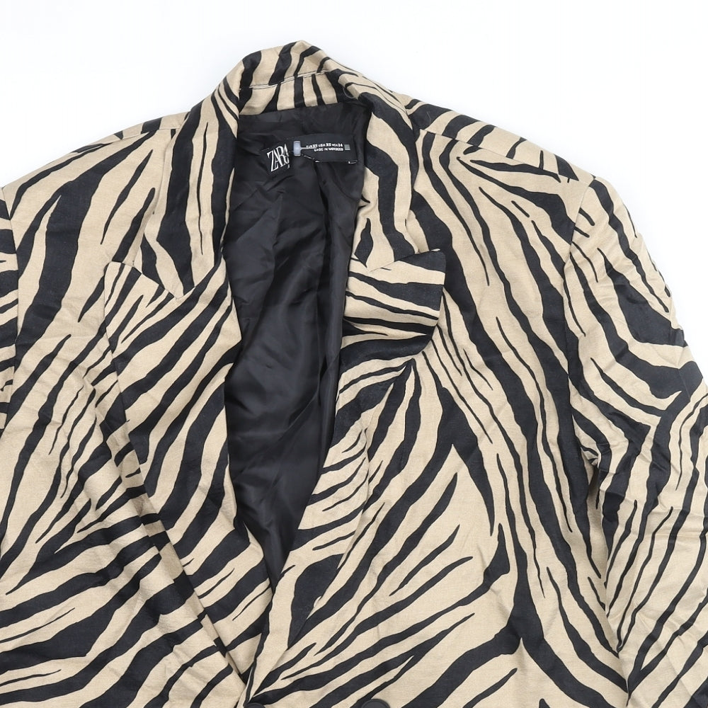 Womens UK Size XS Zara Beige Jacket