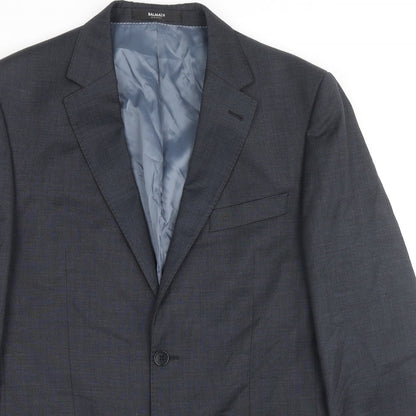 Balmain Mens Grey Wool Jacket Suit Jacket Size 40 Regular