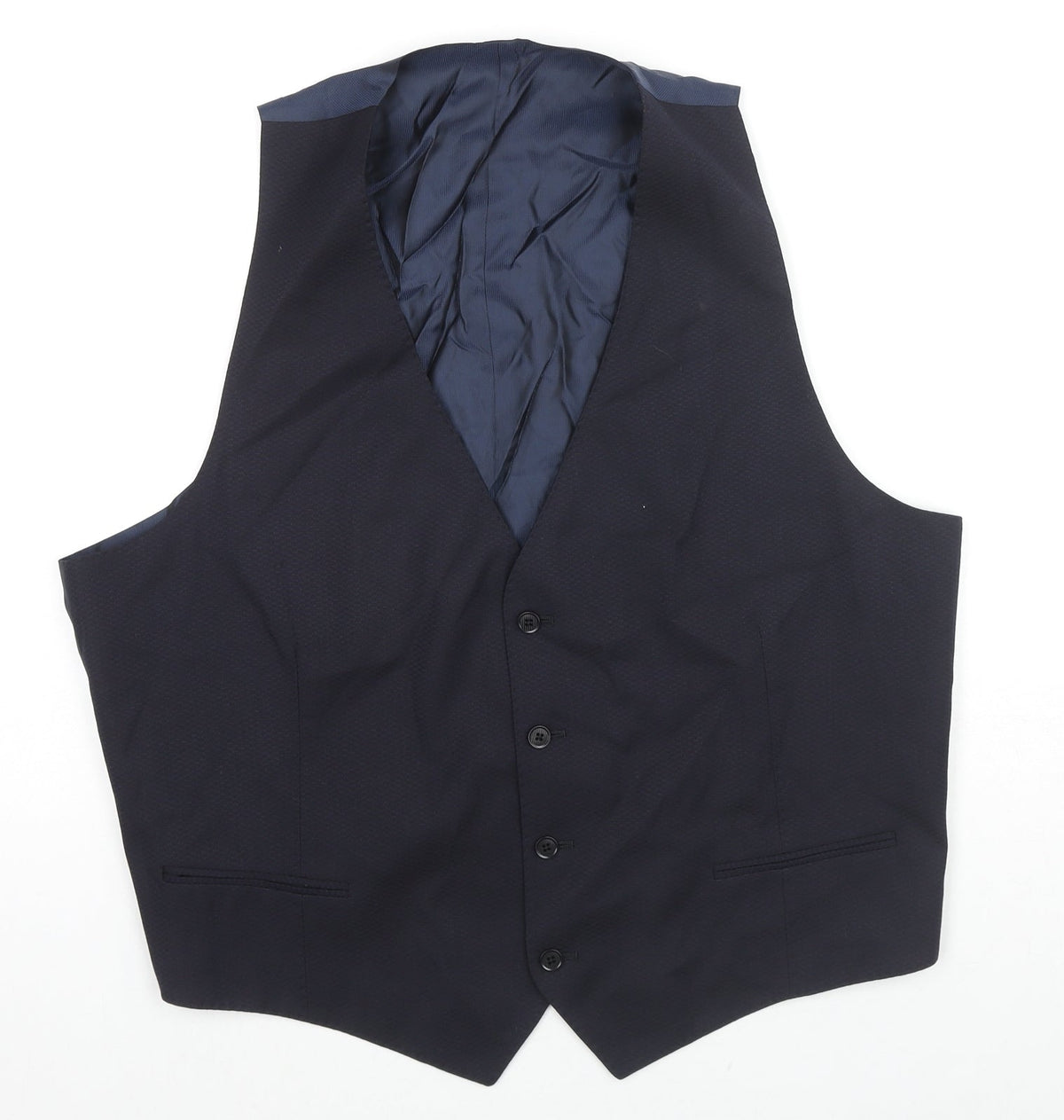 G.A. Mens Blue Wool Jacket Suit Waistcoat Size 48 Regular