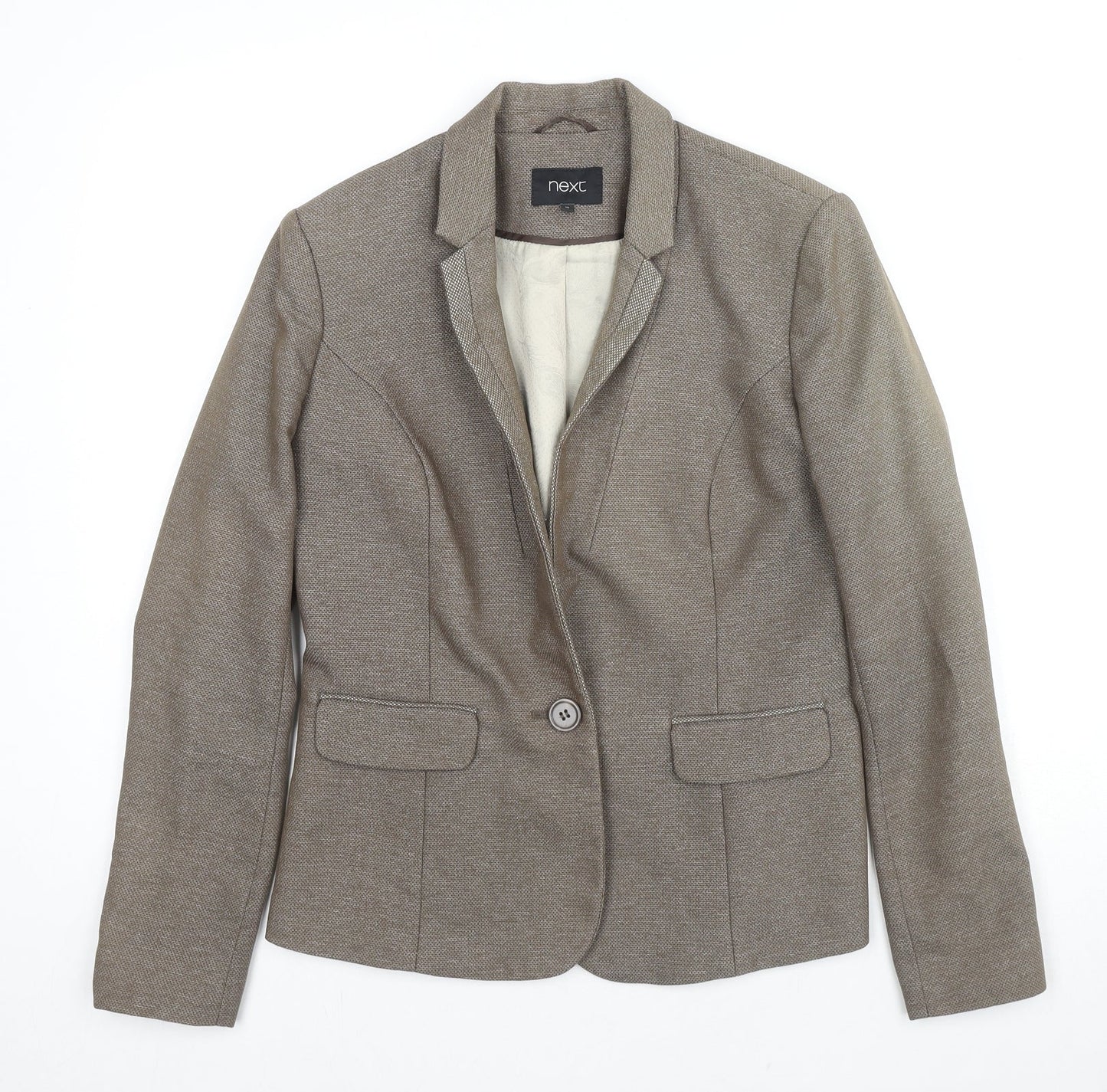 NEXT Womens Brown Polyester Jacket Blazer Size 10