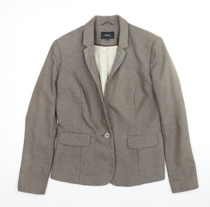 NEXT Womens Brown Polyester Jacket Blazer Size 10
