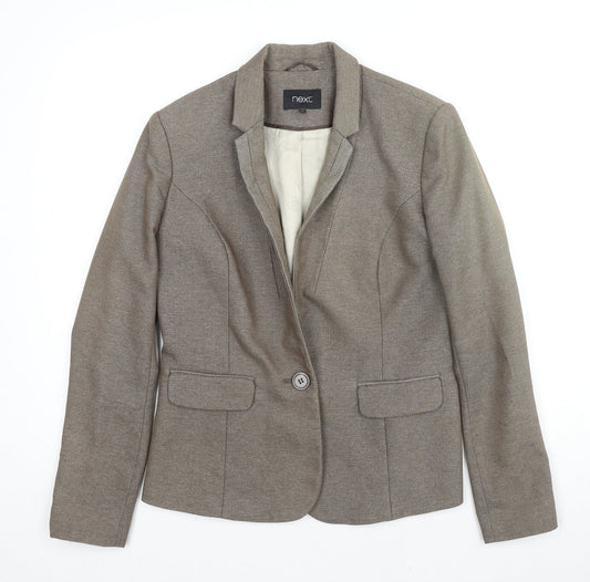 NEXT Womens Brown Polyester Jacket Blazer Size 10