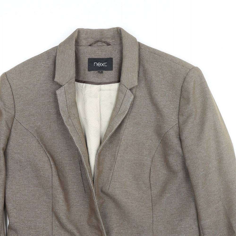 NEXT Womens Brown Polyester Jacket Blazer Size 10
