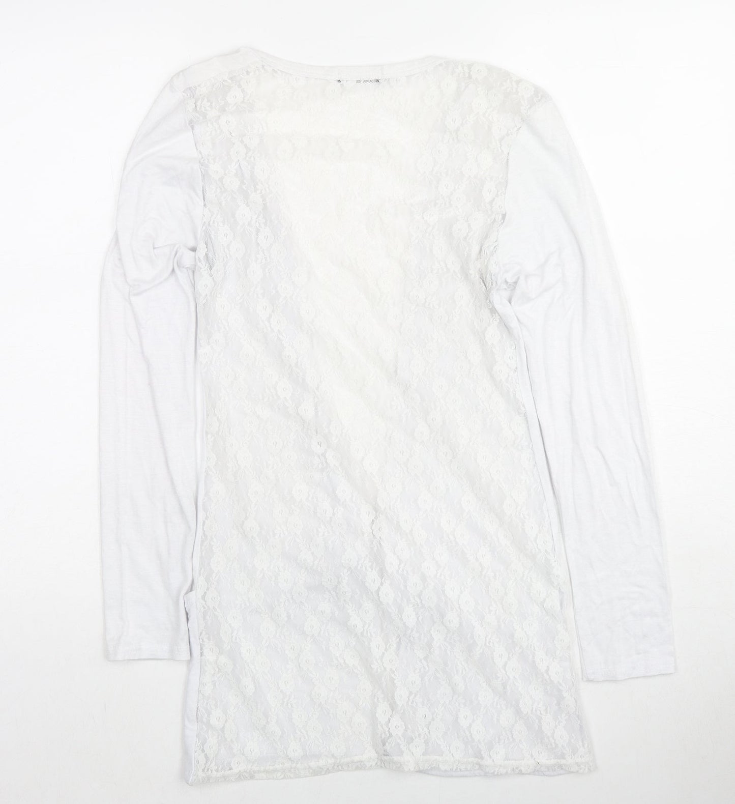 Decoy Womens White V-Neck Viscose Cardigan Jumper Size S - Size S-M