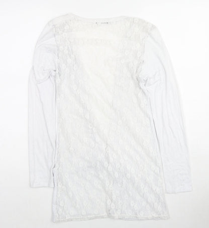 Decoy Womens White V-Neck Viscose Cardigan Jumper Size S - Size S-M